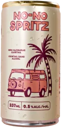 A can of No-No Spritz, non-alcoholic, beaded with condensation